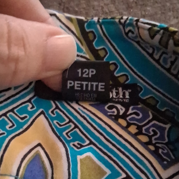 East 5th Petite 12P Blue Paisley A-Line Knee Length Skirt - Picture 8 of 8